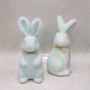 Pastel Blue Flocked Bunny